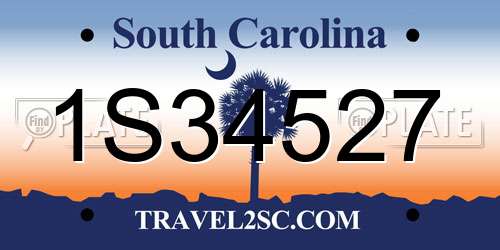 1S34527 South Carolina License Plate