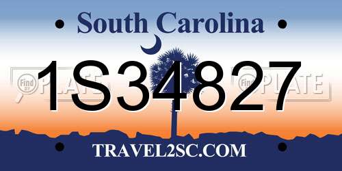 1S34827 South Carolina License Plate