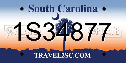 1S34877 South Carolina License Plate