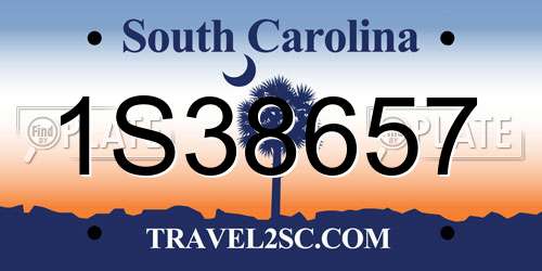 1S38657 South Carolina License Plate