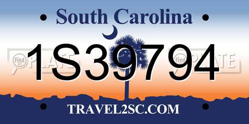 1S39794 South Carolina License Plate