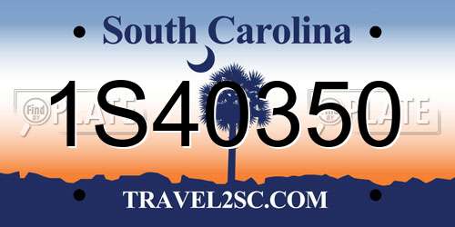 1S40350 South Carolina License Plate