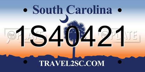 1S40421 South Carolina License Plate