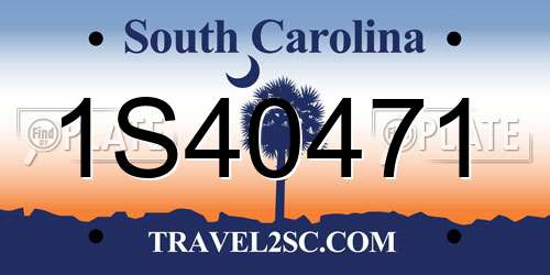 1S40471 South Carolina License Plate