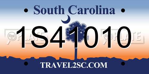 1S41010 South Carolina License Plate