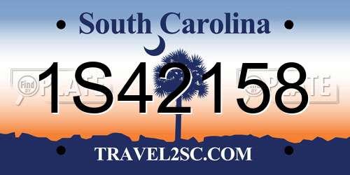 1S42158 South Carolina License Plate