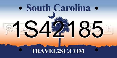 1S42185 South Carolina License Plate