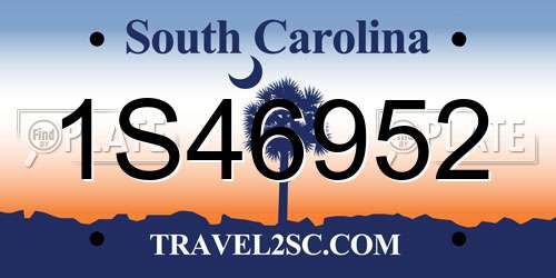 1S46952 South Carolina License Plate