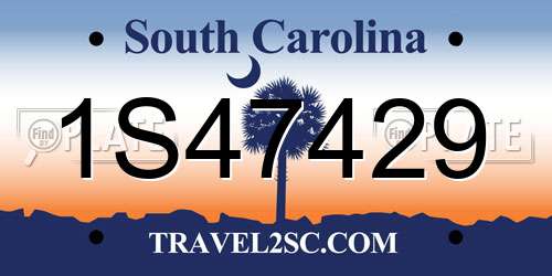 1S47429 South Carolina License Plate