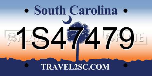 1S47479 South Carolina License Plate