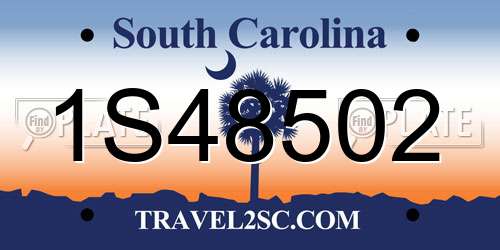 1S48502 South Carolina License Plate