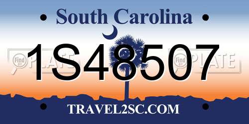 1S48507 South Carolina License Plate