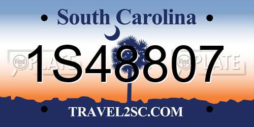 1S48807 South Carolina License Plate