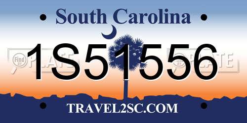 1S51556 South Carolina License Plate