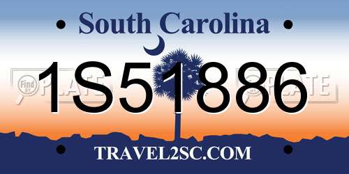 1S51886 South Carolina License Plate