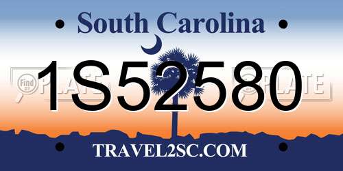 1S52580 South Carolina License Plate