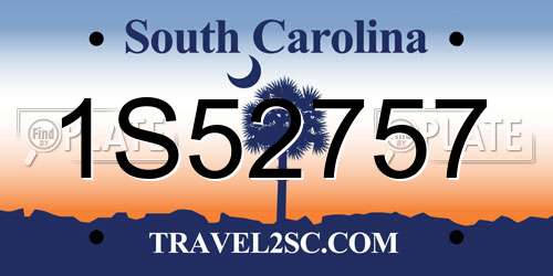 1S52757 South Carolina License Plate