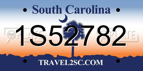 1S52782 South Carolina License Plate