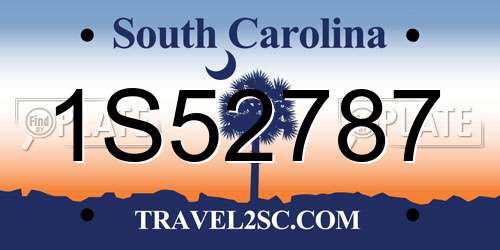 1S52787 South Carolina License Plate