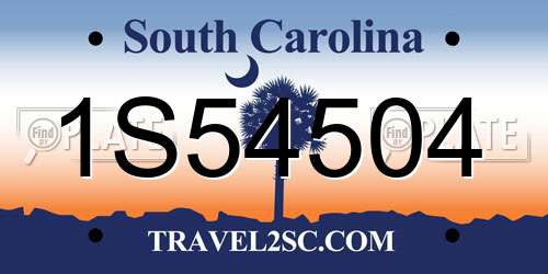 1S54504 South Carolina License Plate