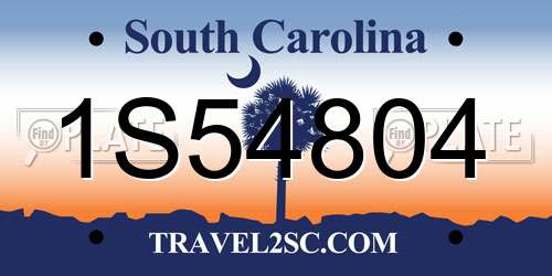 1S54804 South Carolina License Plate