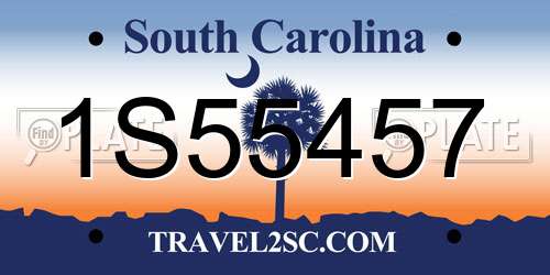 1S55457 South Carolina License Plate
