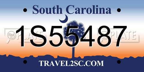 1S55487 South Carolina License Plate