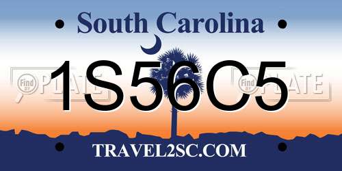 1S56C5 South Carolina License Plate
