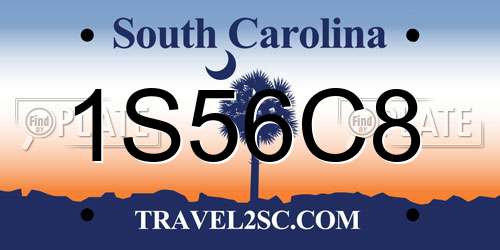 1S56C8 South Carolina License Plate