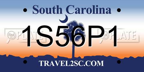 1S56P1 South Carolina License Plate