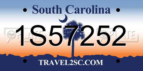 1S57252 South Carolina License Plate
