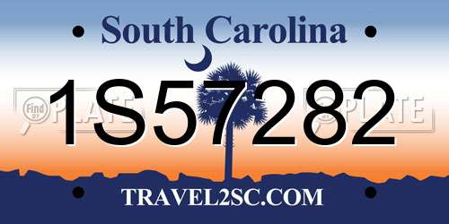 1S57282 South Carolina License Plate