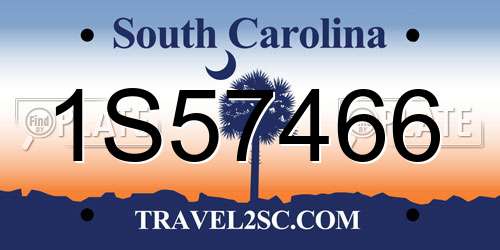 1S57466 South Carolina License Plate