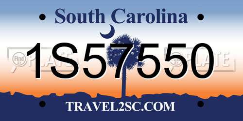 1S57550 South Carolina License Plate