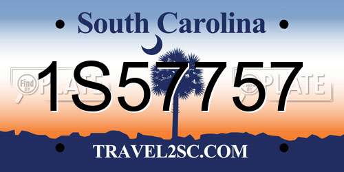 1S57757 South Carolina License Plate