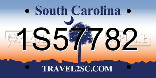 1S57782 South Carolina License Plate