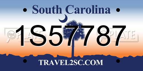 1S57787 South Carolina License Plate