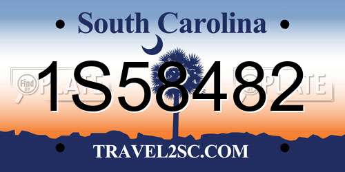 1S58482 South Carolina License Plate
