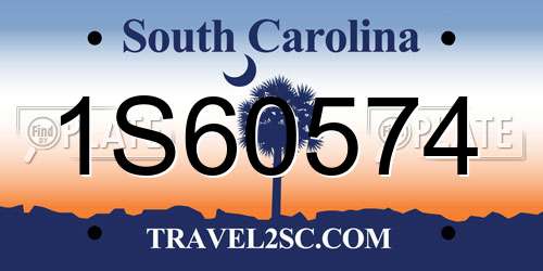 1S60574 South Carolina License Plate