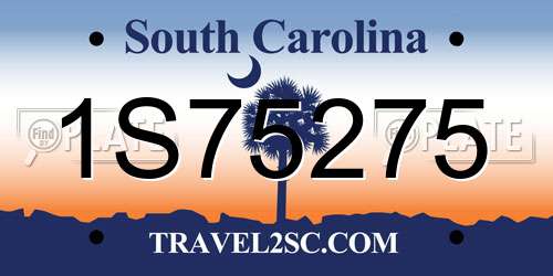 1S75275 South Carolina License Plate