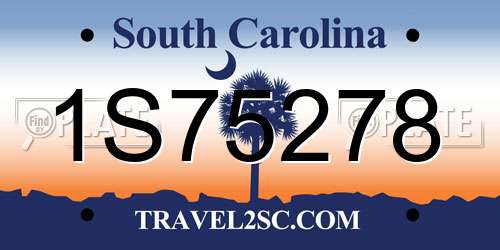 1S75278 South Carolina License Plate