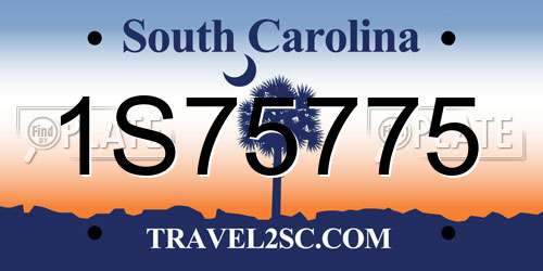 1S75775 South Carolina License Plate