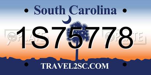 1S75778 South Carolina License Plate