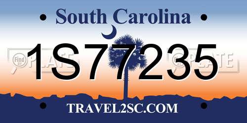 1S77235 South Carolina License Plate