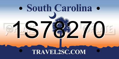 1S78270 South Carolina License Plate