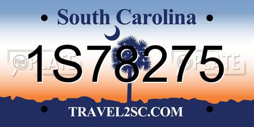 1S78275 South Carolina License Plate