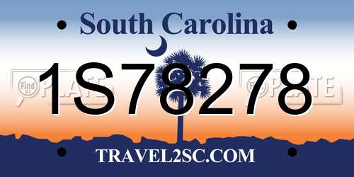 1S78278 South Carolina License Plate