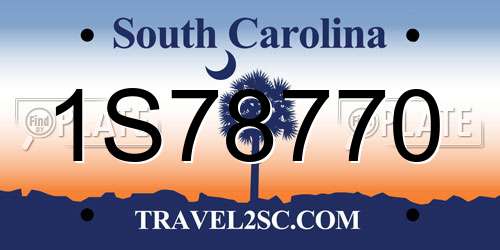 1S78770 South Carolina License Plate