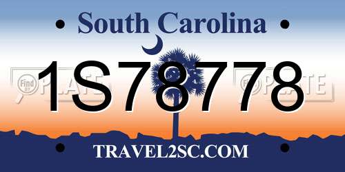 1S78778 South Carolina License Plate