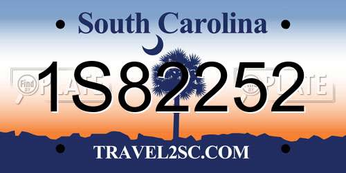 1S82252 South Carolina License Plate